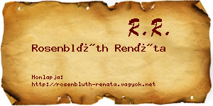 Rosenblüth Renáta névjegykártya